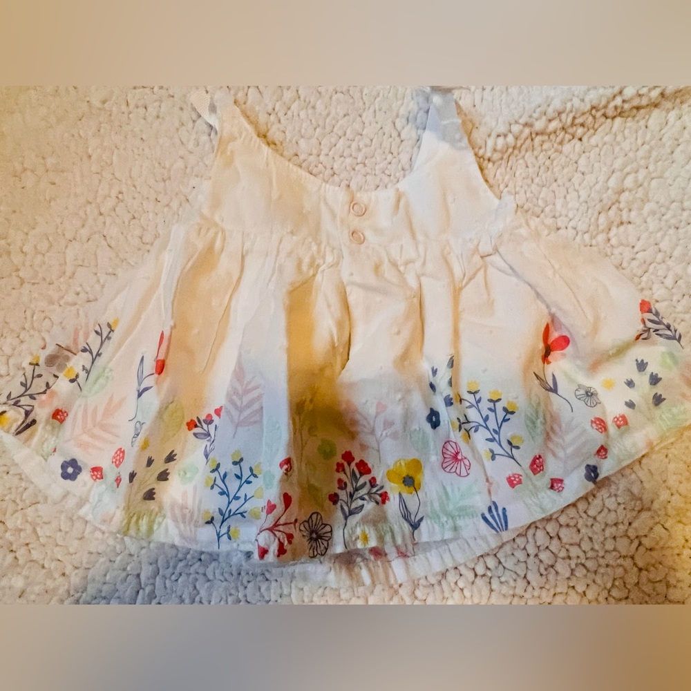 Spring summer newborn white floral dress